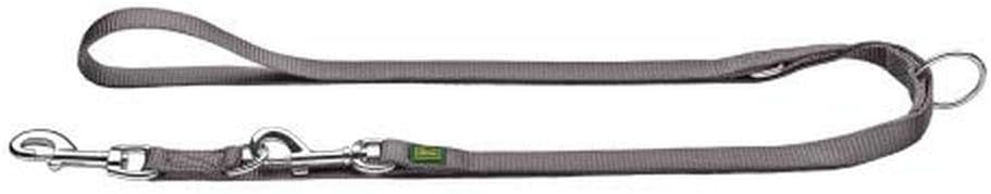 HUNTER verstellbare Hundefuehrleine Nylon 3-fach 20-200 cm rauchblau