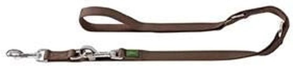 HUNTER verstellbare Hundefuehrleine Nylon 3-fach 20-200 cm rauchblau