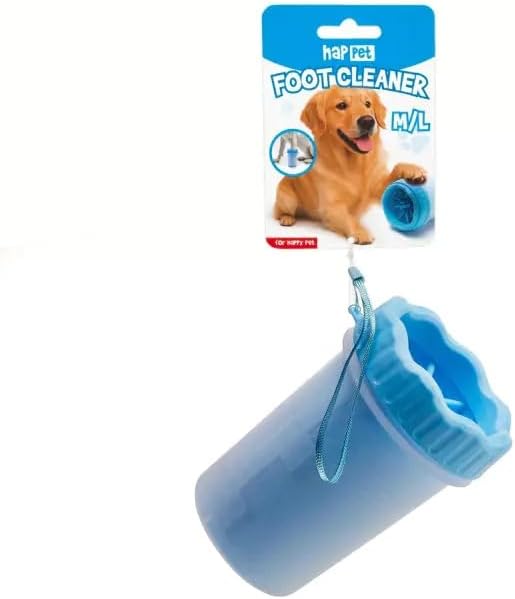 Happet Pfotenreiniger S/M Blau mit Silikon-Noppen - tragbarer Pfotenwascher fuer