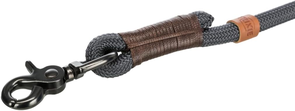 TRIXIE V-Leine verstellbar 2,00 m Durchmesser 13 mm L-XL dunkelgrau braun