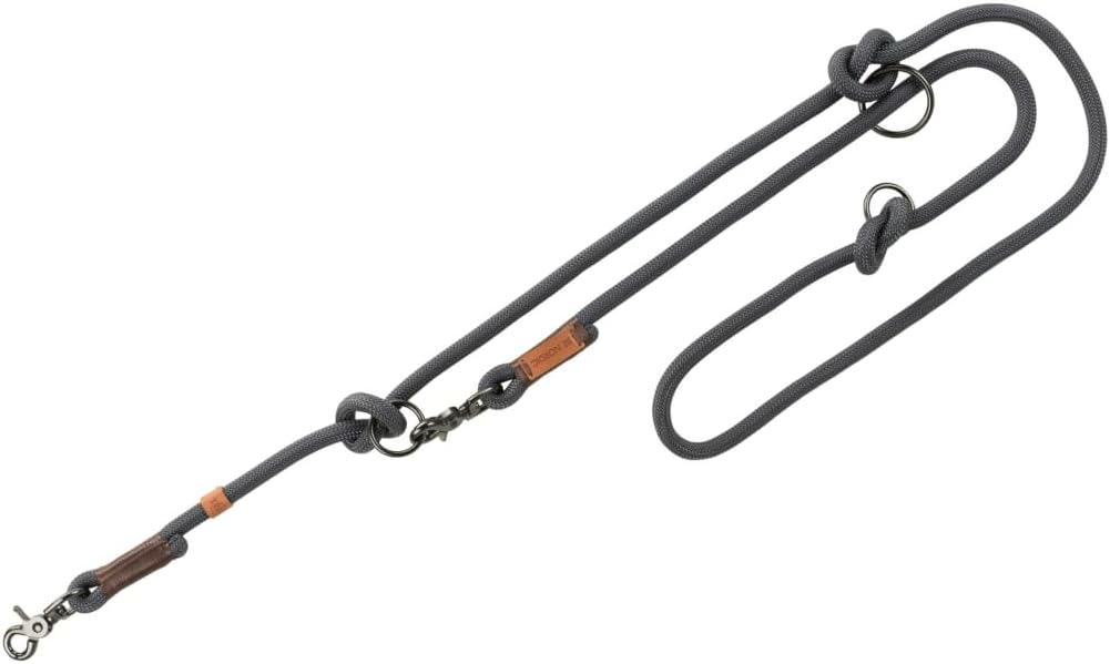 TRIXIE V-Leine verstellbar 2,00 m Durchmesser 13 mm L-XL dunkelgrau braun