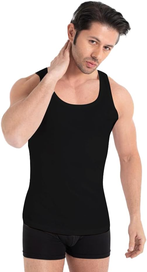 Herren Feinripp Unterhemd 100% Baumwolle Tank Top Groesse S-5XL 3er/5er Pack