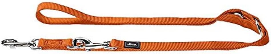 HUNTER verstellbare Hundefuehrleine Nylon 3-fach 20-200 cm rauchblau