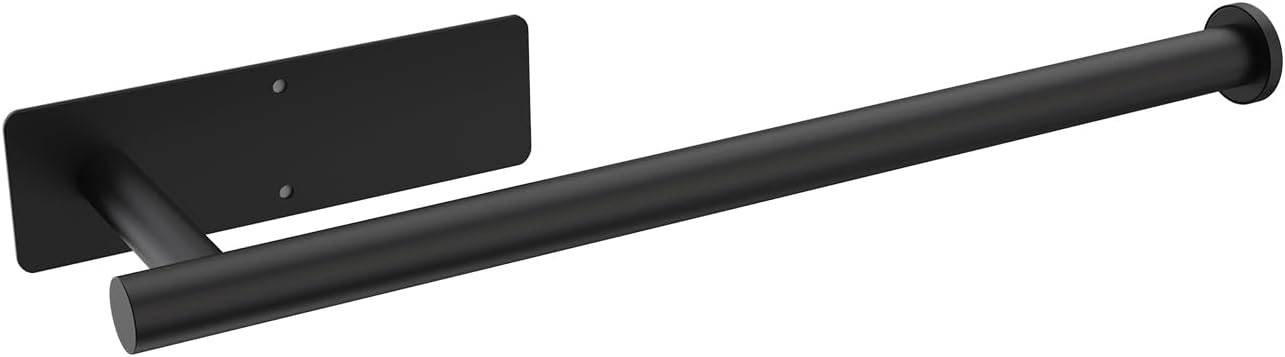 Ibergrif Kuechenrollenhalter selbstklebend Edelstahl schwarz ohne Bohren