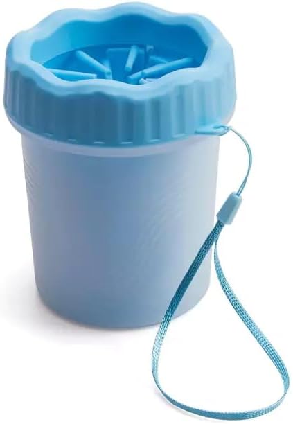 Happet Pfotenreiniger S/M Blau mit Silikon-Noppen - tragbarer Pfotenwascher fuer