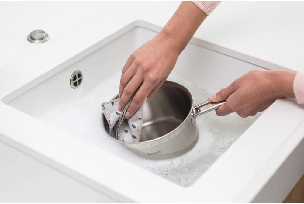 Brabantia Mikrofaser Geschirrhandtuch 2er Set 30×30 cm Dunkelgrau