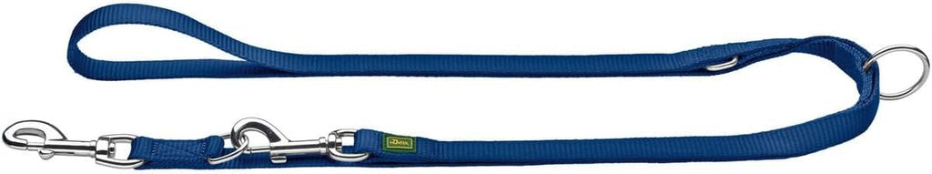 HUNTER verstellbare Hundefuehrleine Nylon 3-fach 20-200 cm rauchblau