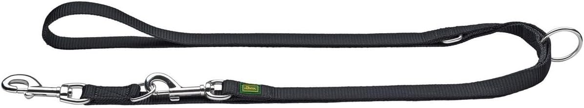 HUNTER verstellbare Hundefuehrleine Nylon 3-fach 20-200 cm rauchblau