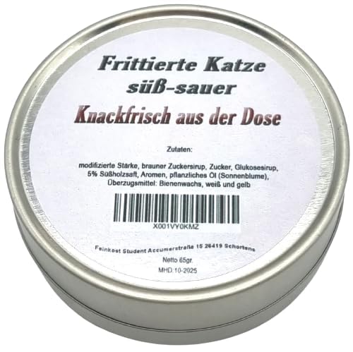 Scherzartikel frittierte Katze in Dose | Lustiges Party Geschenk Halloween