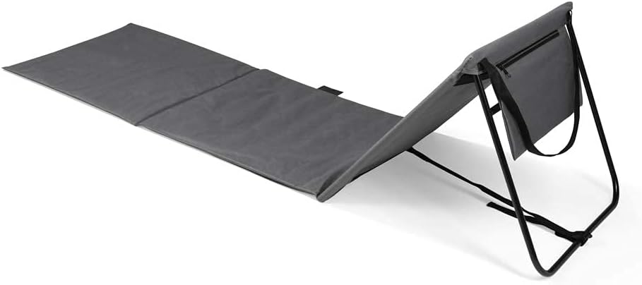 Intimo Living Strandliege klappbar verstellbar 152x51 cm Grau mit Tasche