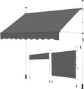 Yaheetech Klemmmarkise Balkonmarkise 300 cm Breite hoehenverstellbar 150cm-300cm