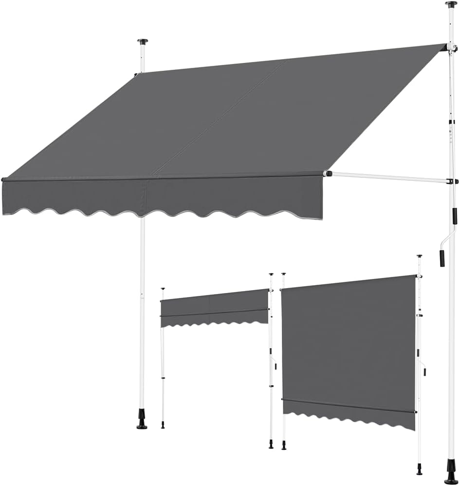 Yaheetech Klemmmarkise Balkonmarkise 300 cm Breite hoehenverstellbar 150cm-300cm