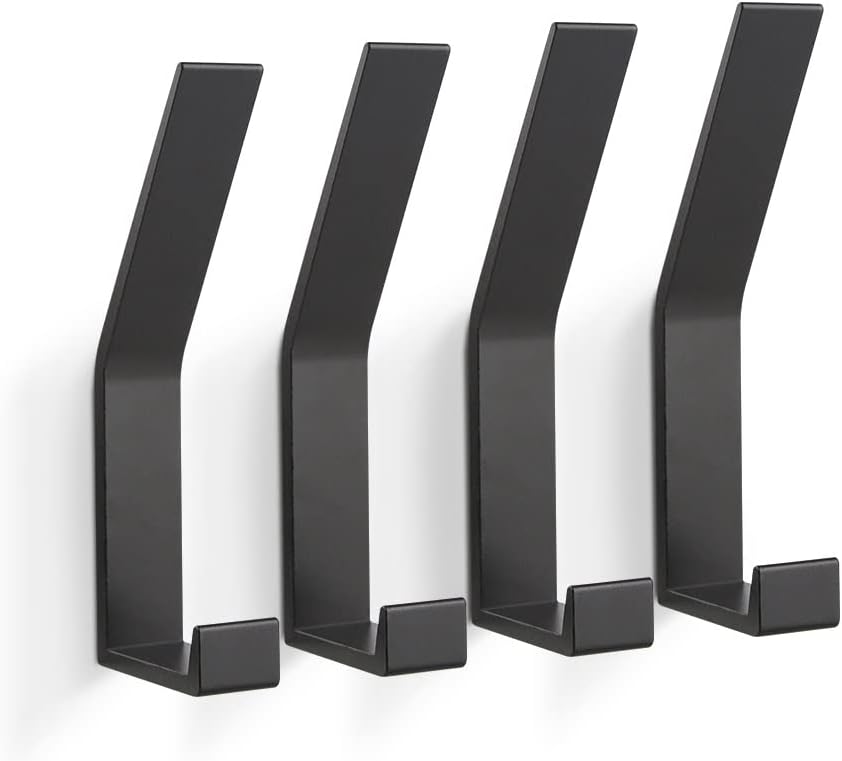 Kleiderhaken Wand 8er Set schwarz unsichtbar zum Bohren Handtuchhaken