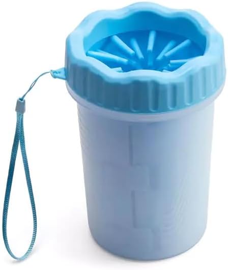 Happet Pfotenreiniger S/M Blau mit Silikon-Noppen - tragbarer Pfotenwascher fuer