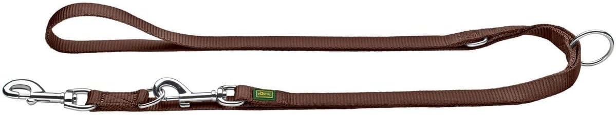 HUNTER verstellbare Hundefuehrleine Nylon 3-fach 20-200 cm rauchblau