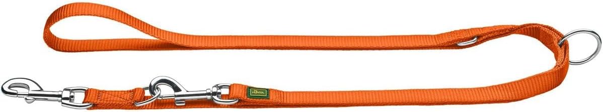 HUNTER verstellbare Hundefuehrleine Nylon 3-fach 20-200 cm rauchblau