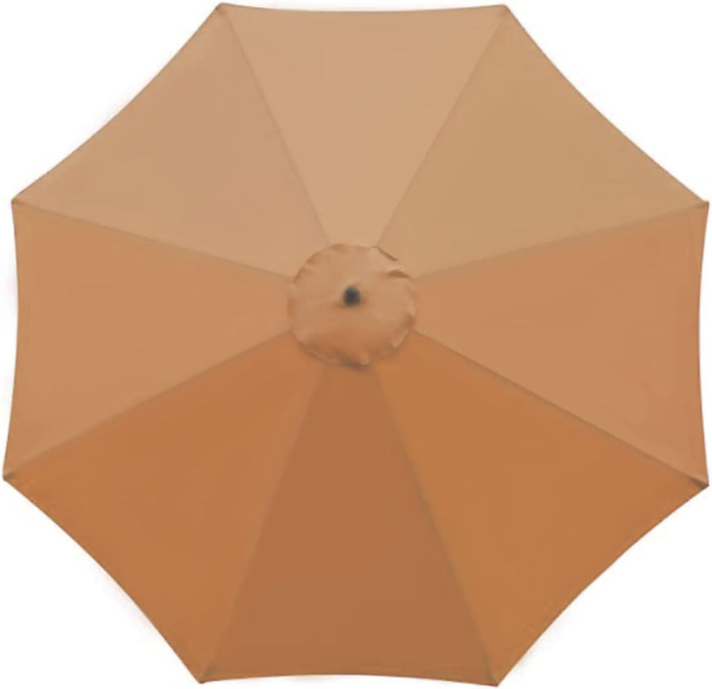 SMLJFO 3 m Sonnenschirm Bespannung 8 Streben UV-Schutz Beige Ersatzdach
