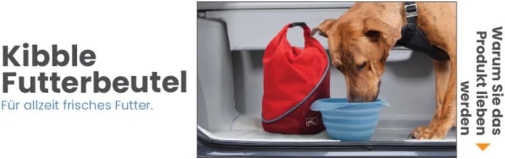 Kurgo Kibble Carrier Futterbeutel fuer Hunde Camping Kuestenblau