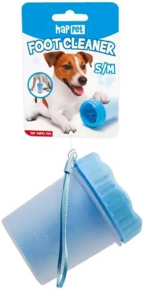 Happet Pfotenreiniger S/M Blau mit Silikon-Noppen - tragbarer Pfotenwascher fuer