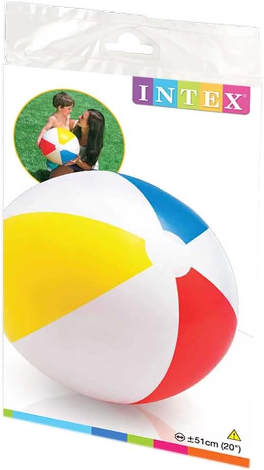 Intex 59020NP Aufblasbarer Ball 51cm Wasserball Strandball Poolball Vinyl Bunt