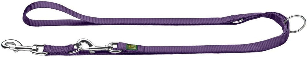 HUNTER verstellbare Hundefuehrleine Nylon 3-fach 20-200 cm rauchblau