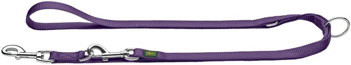 HUNTER verstellbare Hundefuehrleine Nylon 3-fach 20-200 cm rauchblau
