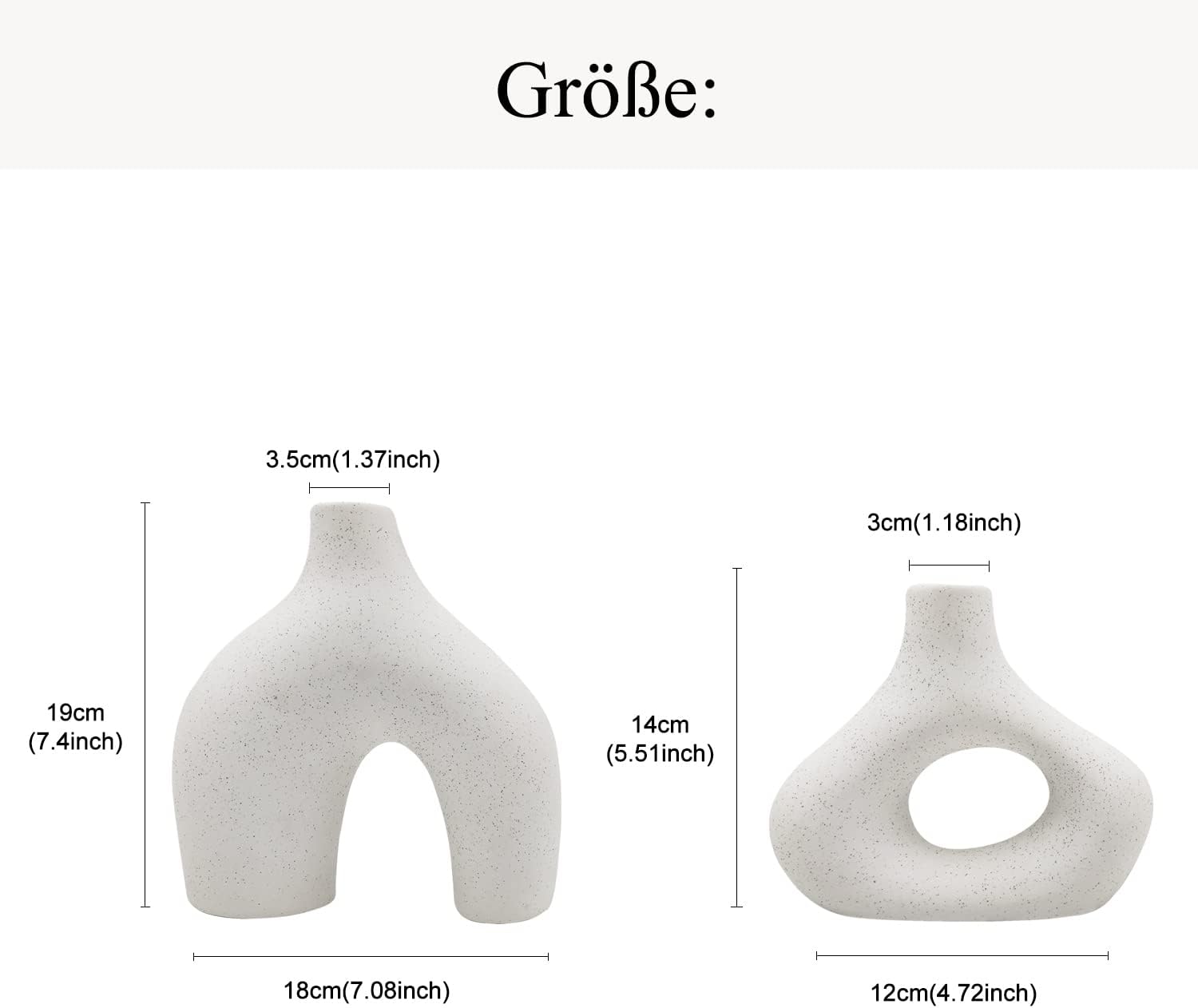 CEMABT Vasen-Set Doppelberg 2er Keramik Beige Boho Nordic Deko