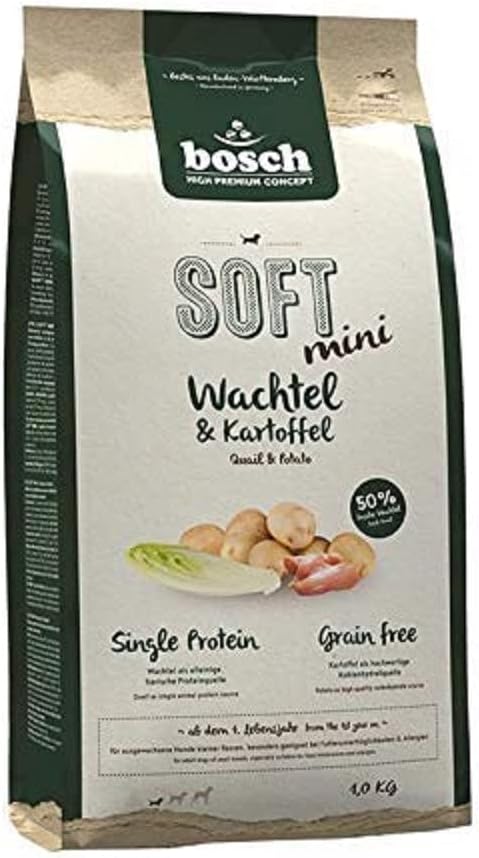 bosch HPC SOFT Mini Wachtel & Kartoffel halbfeuchtes Hundefutter grain