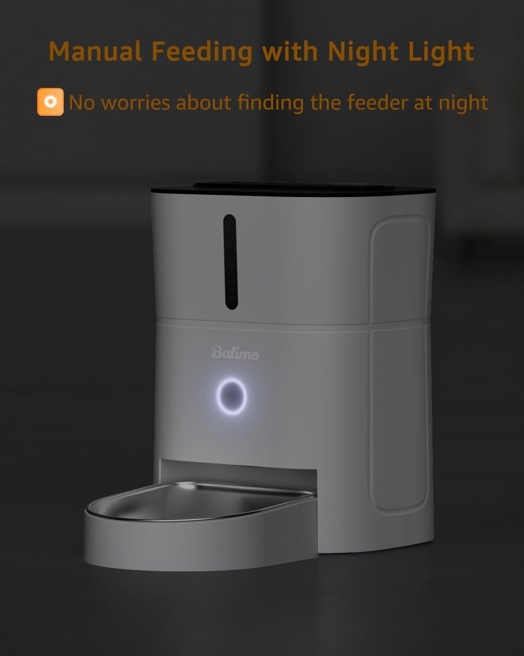 Balimo Futterautomat fuer Katzen 3L mit WiFi App Steuerung und Nachtlicht