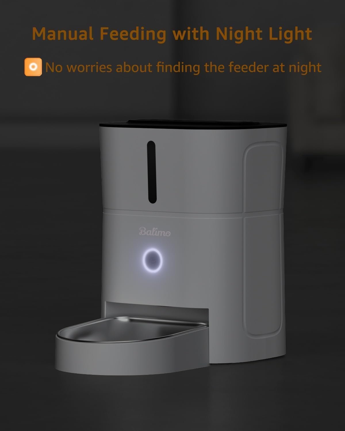 Balimo Futterautomat fuer Katzen 3L mit WiFi App Steuerung und Nachtlicht