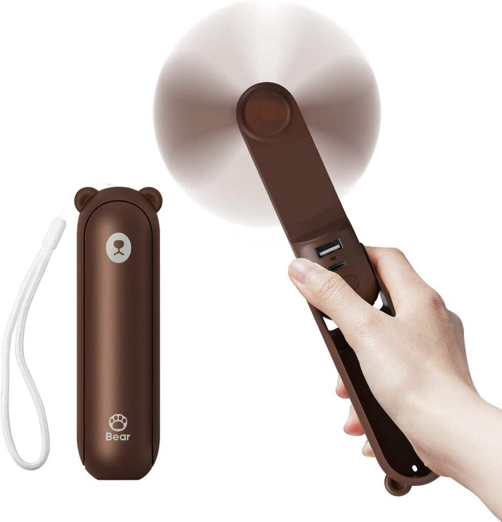 JISULIFE Mini Handventilator 3in1 mit 4500mAh Powerbank USB Akku Taschenlampe We