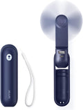 JISULIFE Mini Handventilator Akku 14-21h faltbar USB mit Powerbank blau