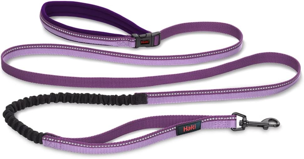 HALTI Hundeleine Groesse S-L Schwarz Neoprengriff reflektierend