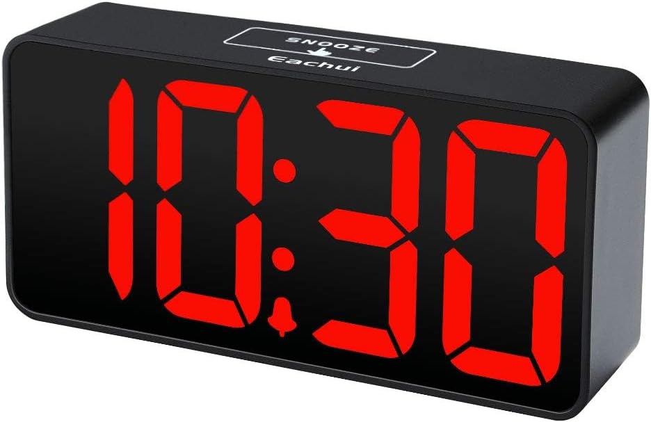 Digitaler LED Wecker gross Ziffern dimmbar USB Snooze 12/24 h Schwarz Weiss