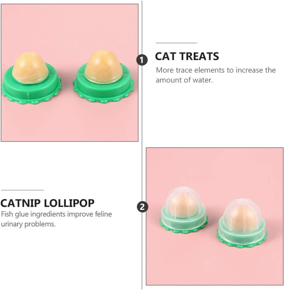 iplusmile Katzenleckerlis 10 Stueck Suessigkeiten Ball mit Katzenminze fuer Katzen