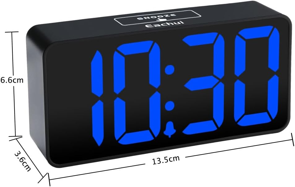 Digitaler LED Wecker gross Ziffern dimmbar USB Snooze 12/24 h Schwarz Weiss