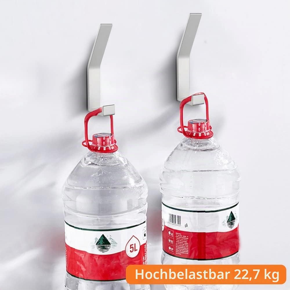 Kleiderhaken Wand 8er Set schwarz unsichtbar zum Bohren Handtuchhaken