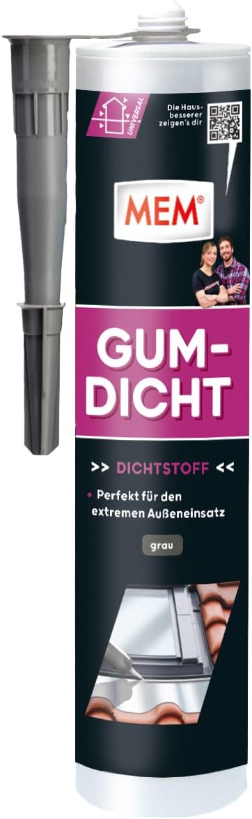 MEM Gum Dicht 310 g grau silikonfrei UV-bestaendig wasserdicht Gebrauchsfertig