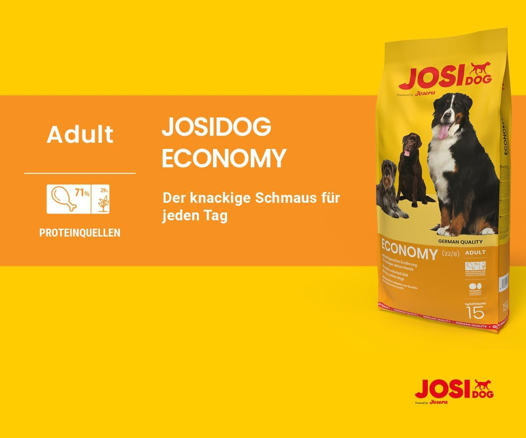 JosiDog Economy Adult Trockenfutter Alleinfutter fuer Hunde