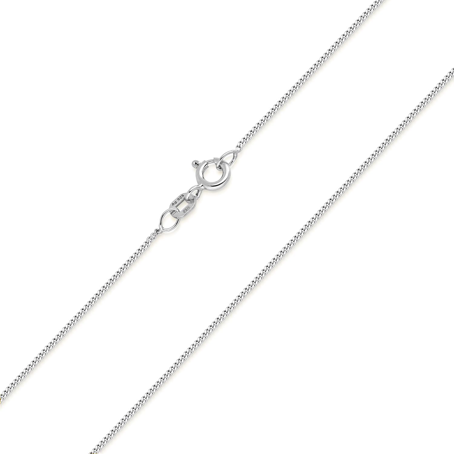 MATERIA 925 Silber Panzerkette 1 mm Damen Halskette cm