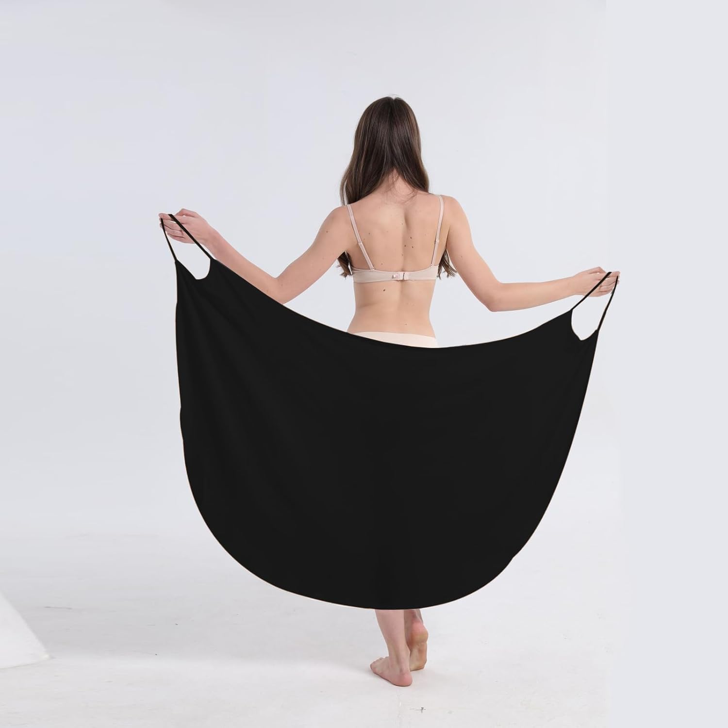 Damen Strandkleid Pareo Wickeltuch Rueckenfrei V-Ausschnitt lang Strandponcho