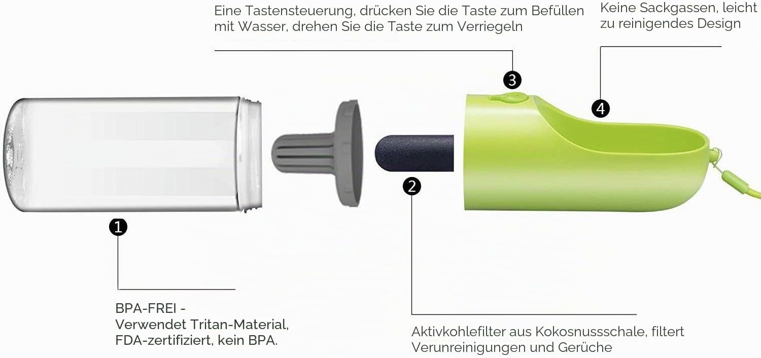 PETKIT Eversweet Hundetrinkflasche faltbar auslaufsicher fuer unterwegs