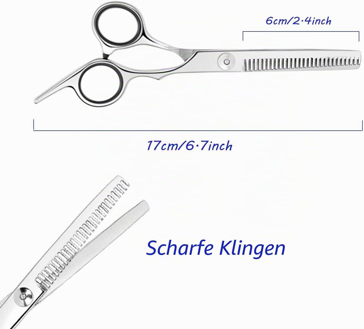 Effilierschere 6,7 Zoll Edelstahl Profi Haarschere fuer Salon und Zuhause