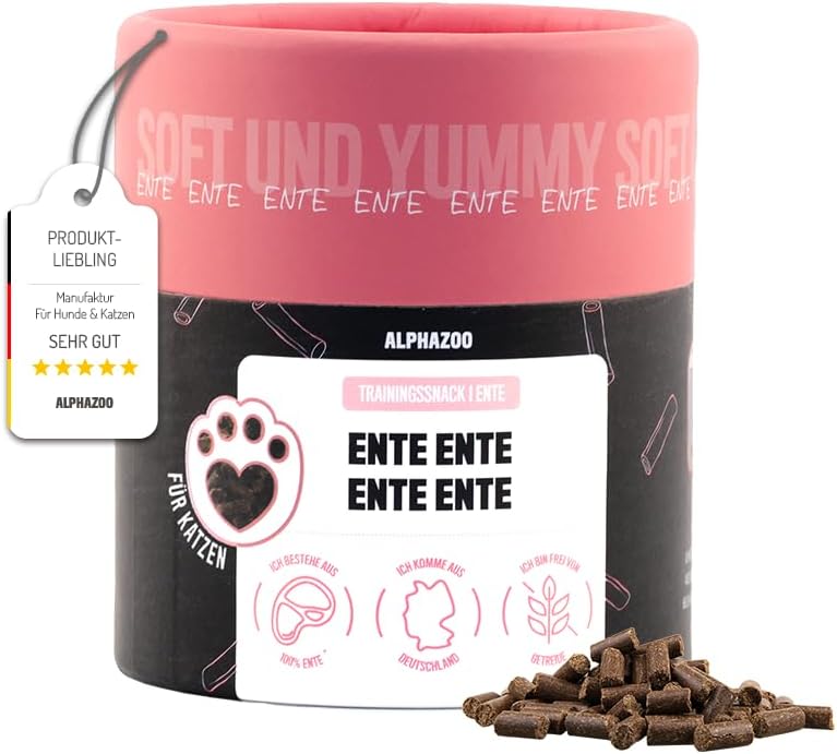 alphazoo Katzensnack Ente, getreidefrei, 96% Ente, verschiedene Sorten, 21,6