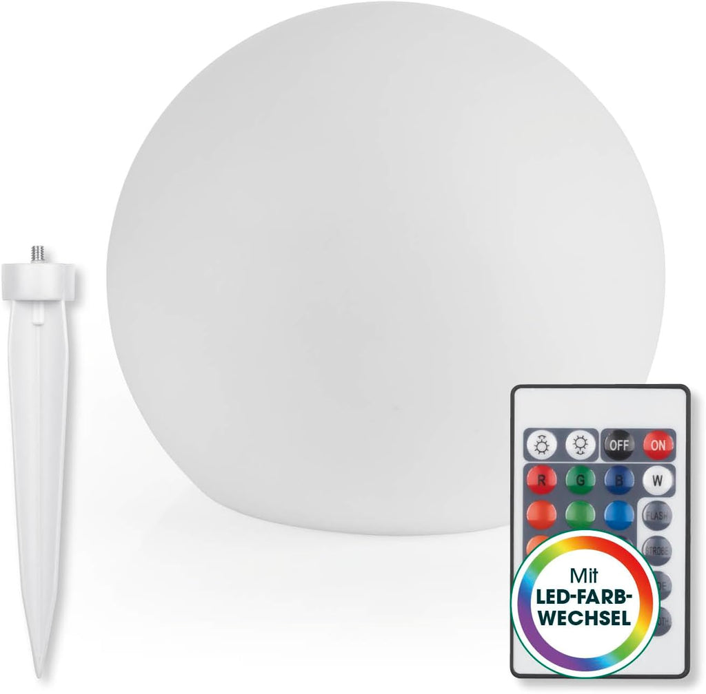 EASYmaxx Solar LED Kugelleuchte 3er-Set 12 Farben 5 Modi dimmbar 20cm-40cm