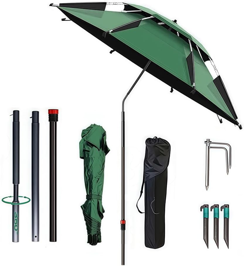 Strandschirm 160 cm Ø mit 360° Schwenk, winddicht, UV50, Tragetasche