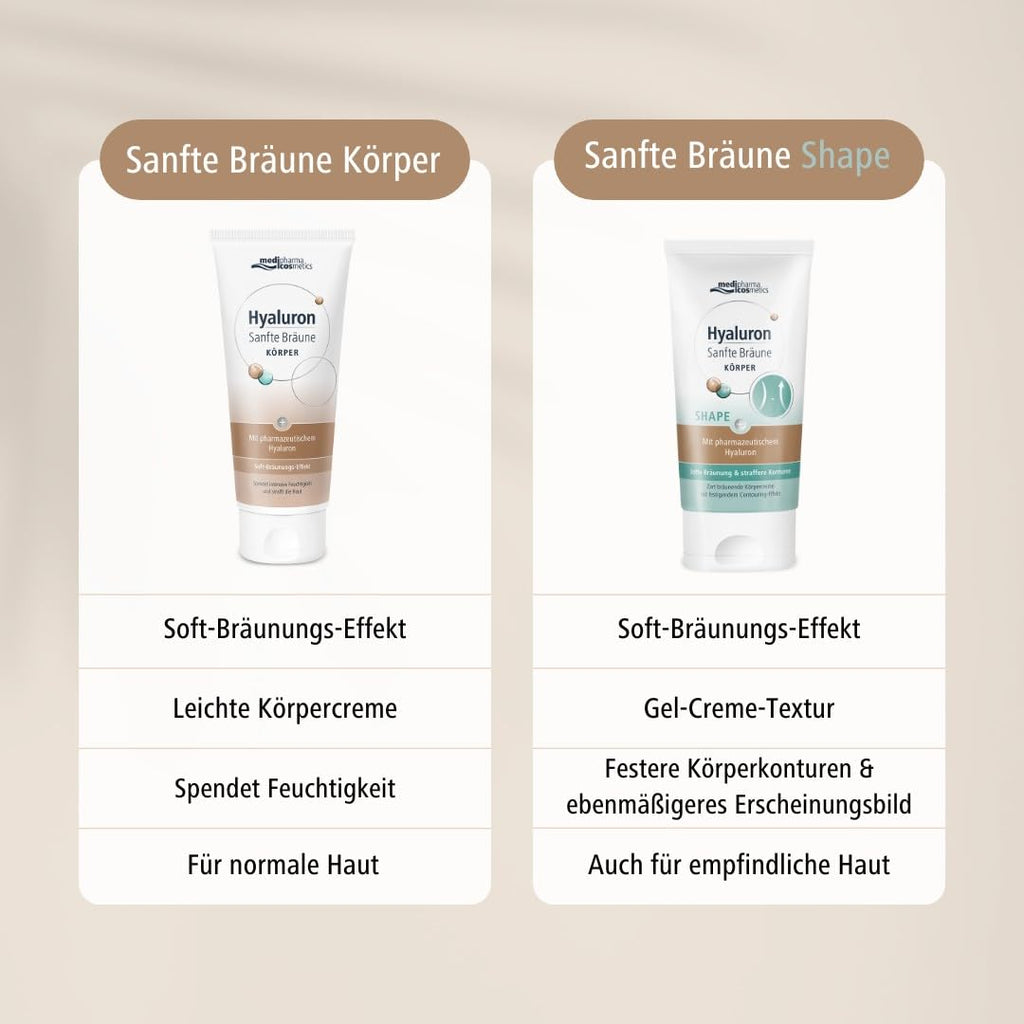 Hyaluron Koerperpflege Selbstbraeuner 200 ml gleichmaessige streifenfreie Braeune