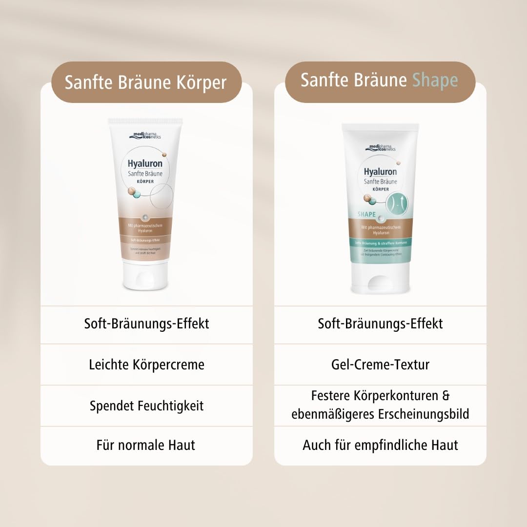 Hyaluron Koerperpflege Selbstbraeuner 200 ml gleichmaessige streifenfreie Braeune