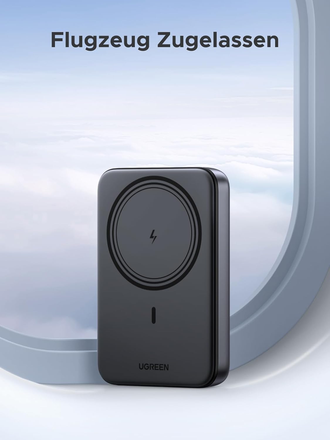 UGREEN Zapix 10000 mAh Magnetische Powerbank 20W USB-C kabellos Schwarz
