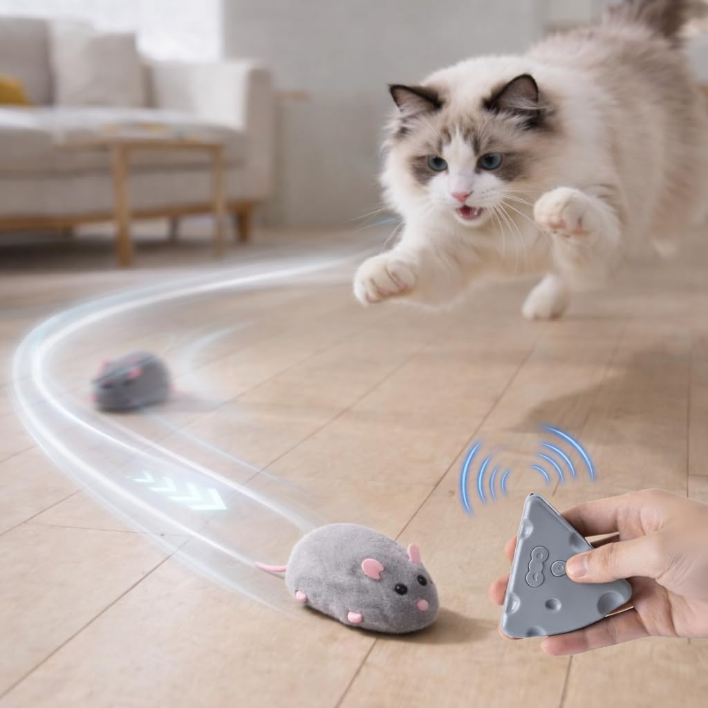 Interaktive elektrische Katzenmaus Katzenspielzeug Bewegliche Spielmaus